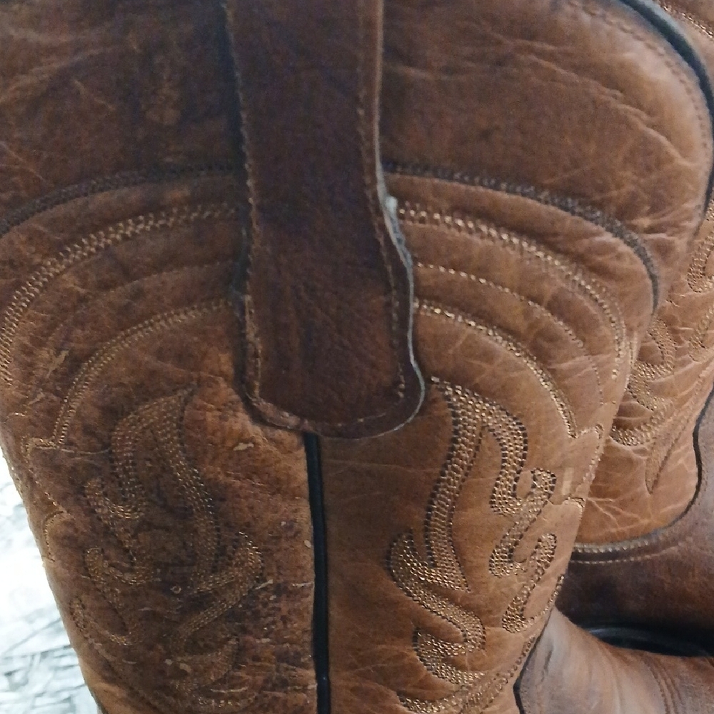Circle G Brown Embroidered Leather Western Cowboy… - image 2